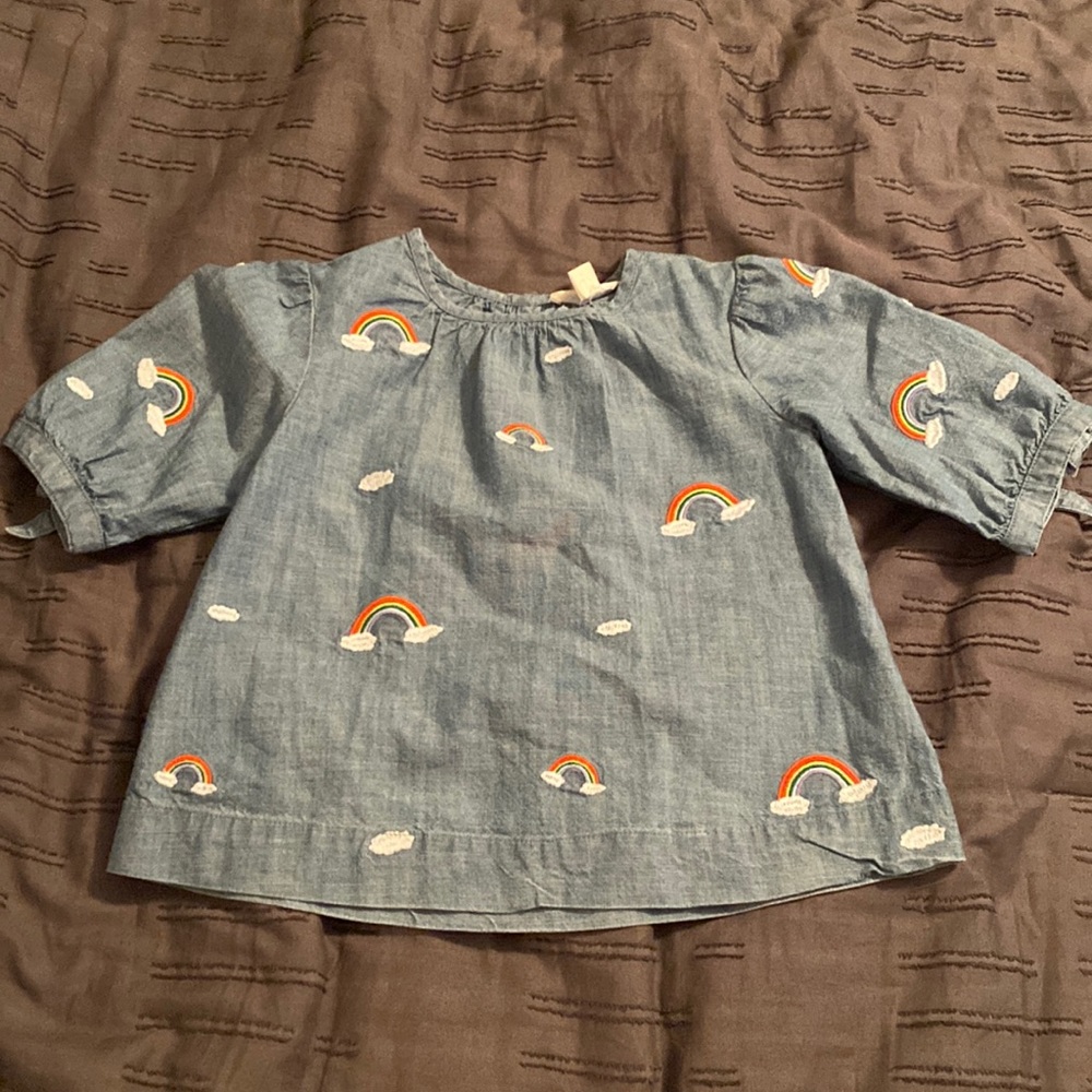 Jcrew crewcuts chambray embroidered top